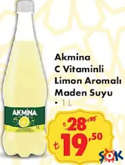 AKMİNA C VİTAMİNLİ LİMON AROMALI MADEN SUYU 1 L